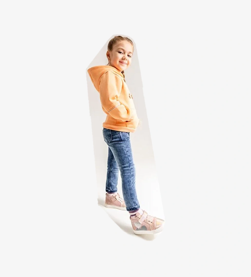 Kız Çocuk Pembe Hakiki Deri Anatomik Günlük Bot - Görsel 1