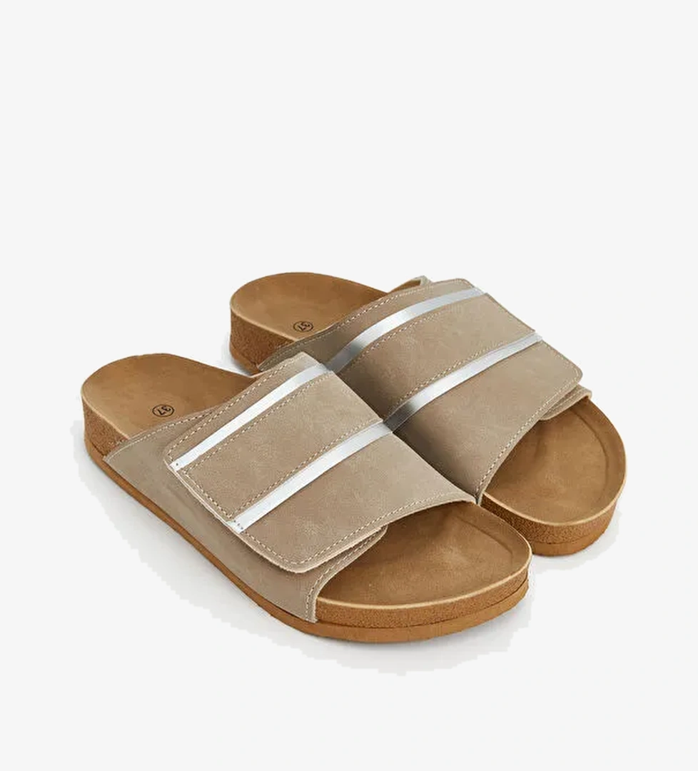 Tek Bantlı Cırt Cırtlı Kadın Terlik - Görsel 1