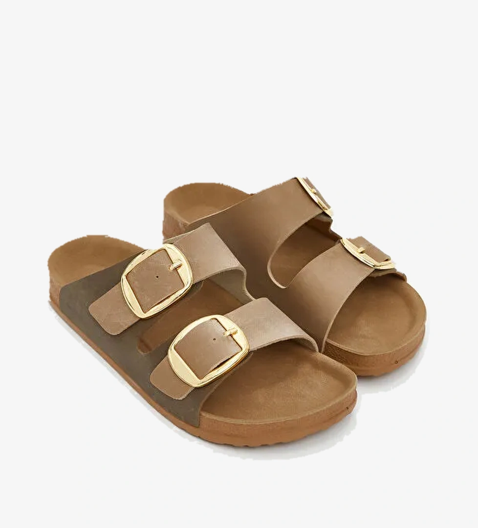 Çift Bantlı Kadın Terlik - Görsel 1