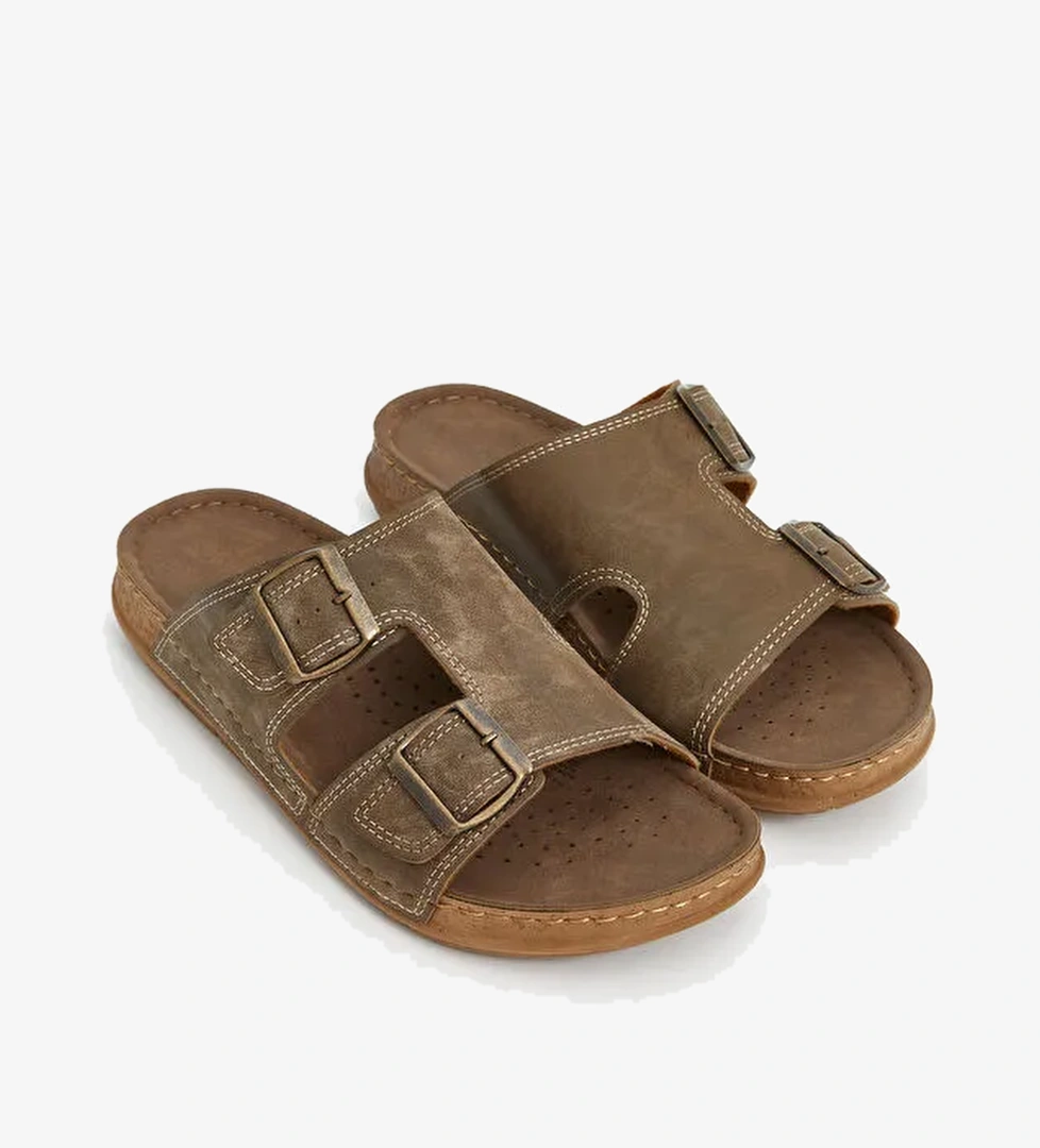 Süet Görünümlü Erkek Terlik - Görsel 1