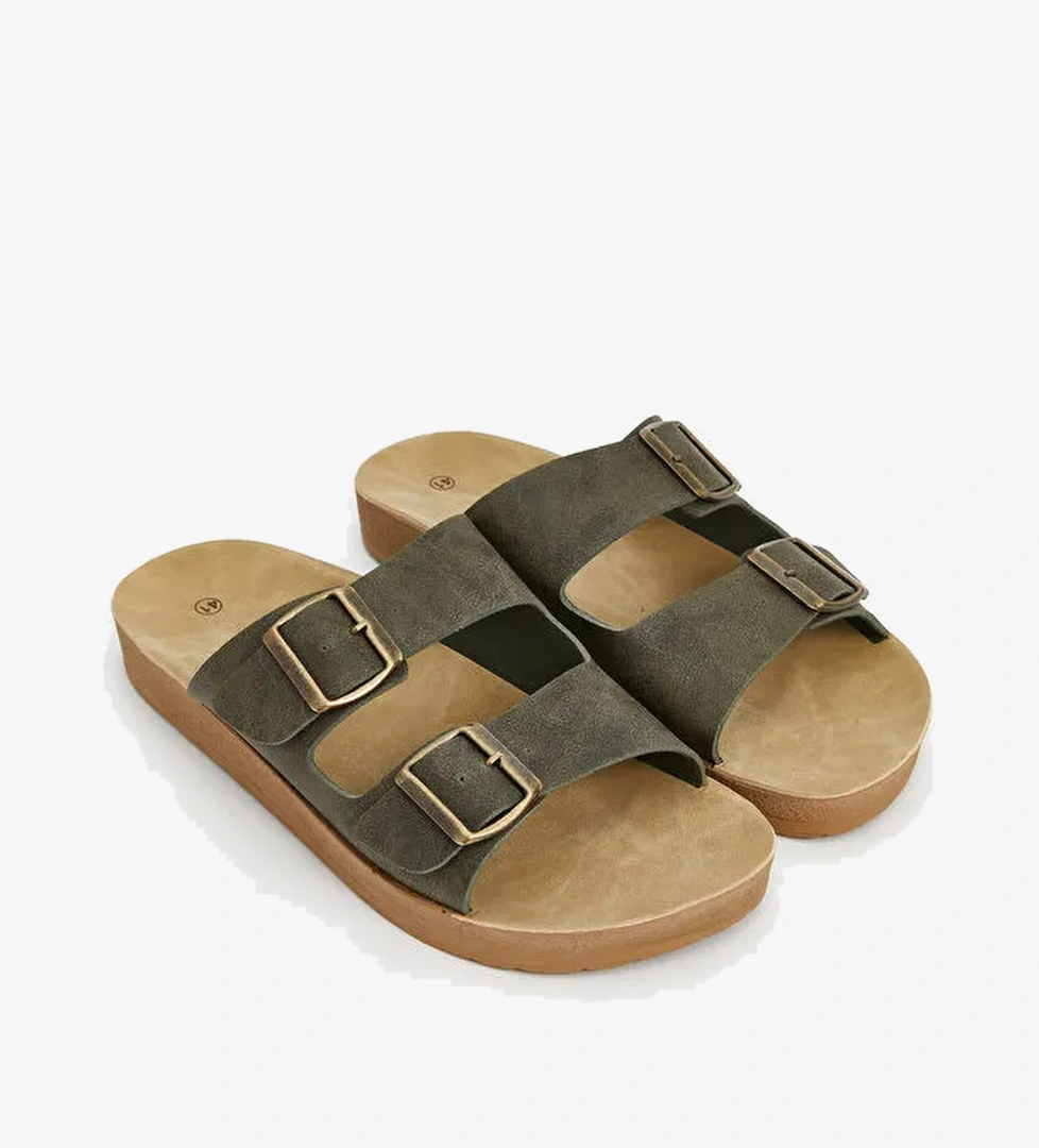 Lcw Steps Kahverengi Lcw Steps Çift Bantlı Erkek Terlik