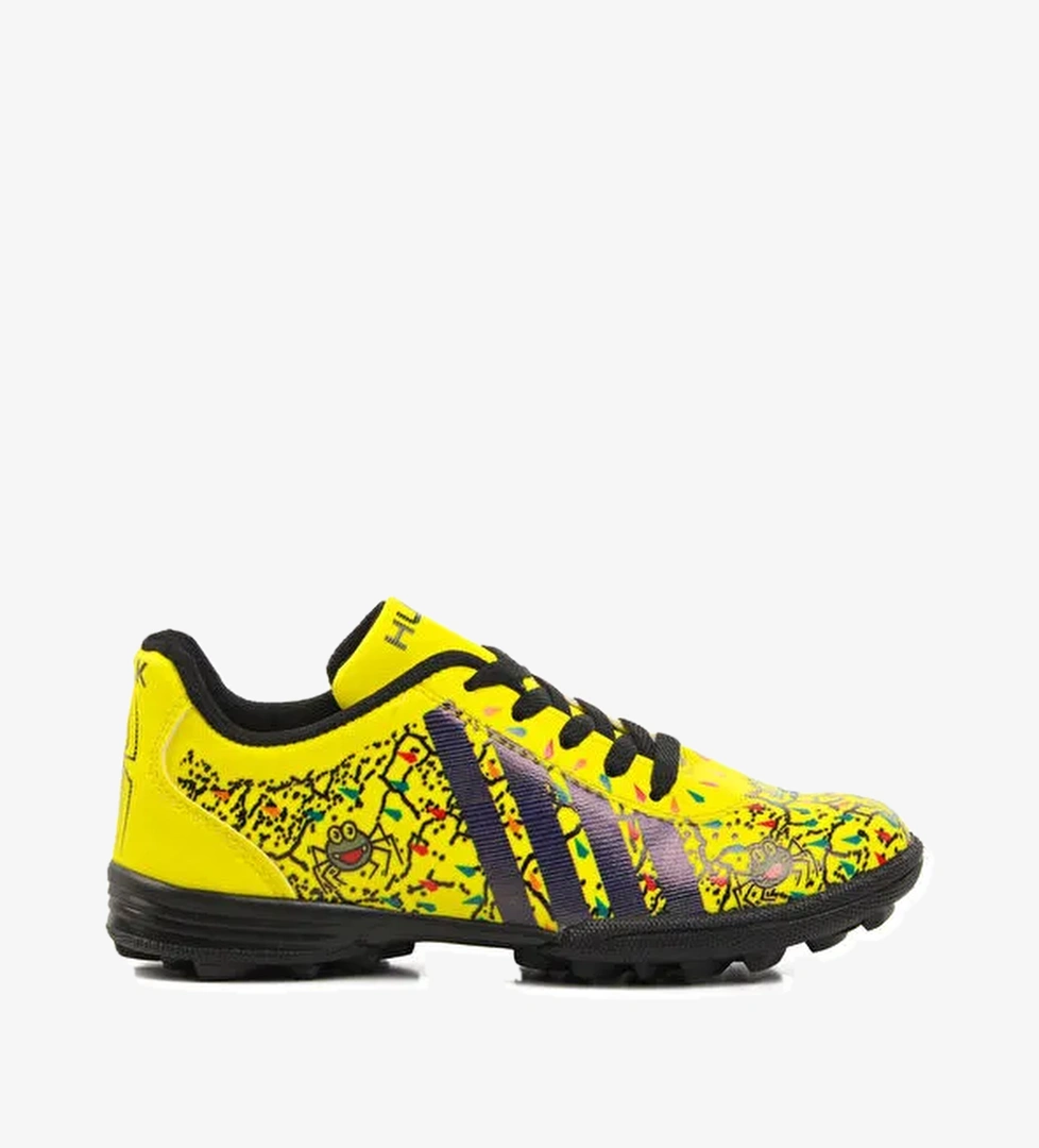 Örümcek Desenli Sarı Çocuk Halı Saha Ayakkabısı