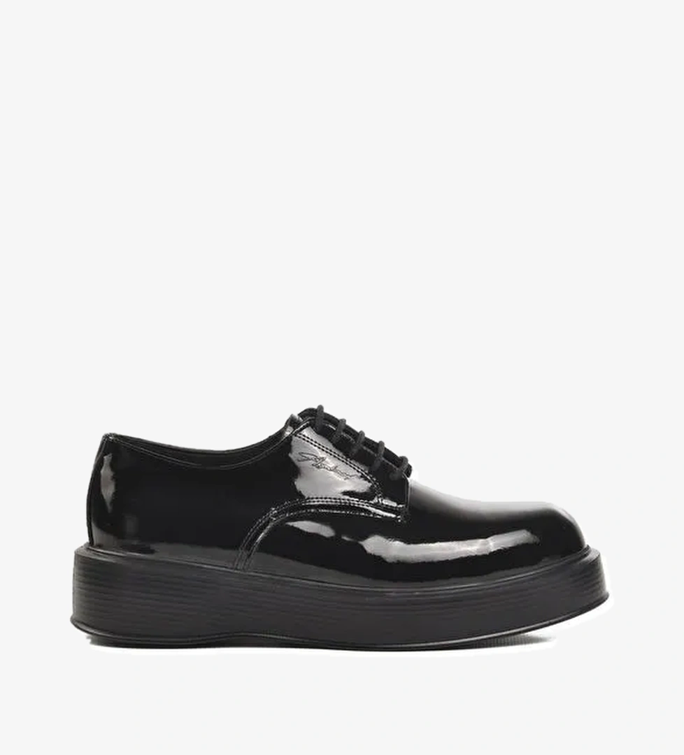 Premium 2128 Siyah Rugan Geniş Kalıp Deri Erkek Klasik Ayakkabı