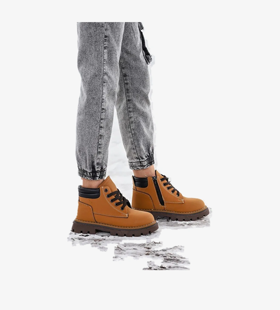 Fermuarlı Erkek Çocuk Bot Ayakkabı Arz 4552