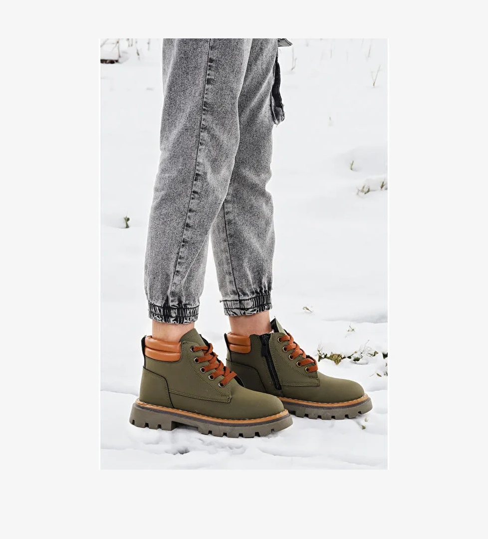 Fermuarlı Erkek Çocuk Bot Ayakkabı Arz 4552