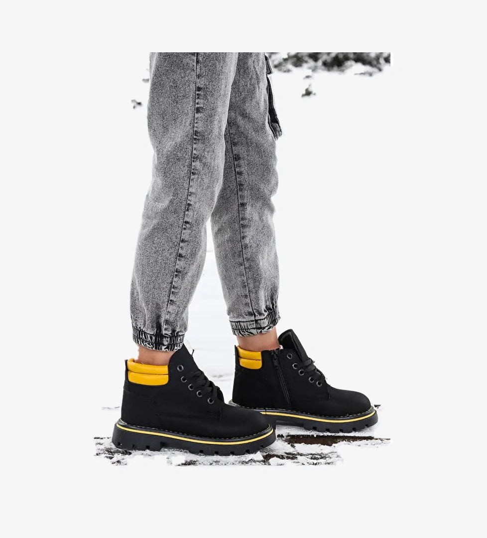 Fermuarlı Erkek Çocuk Bot Ayakkabı Arz 4552