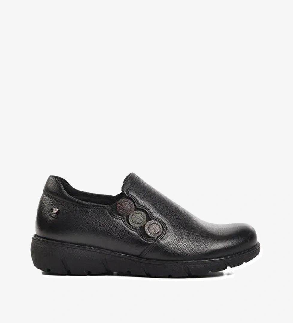 Siyah Hakiki Deri Kadın Casual Ayakkabı 1953714K