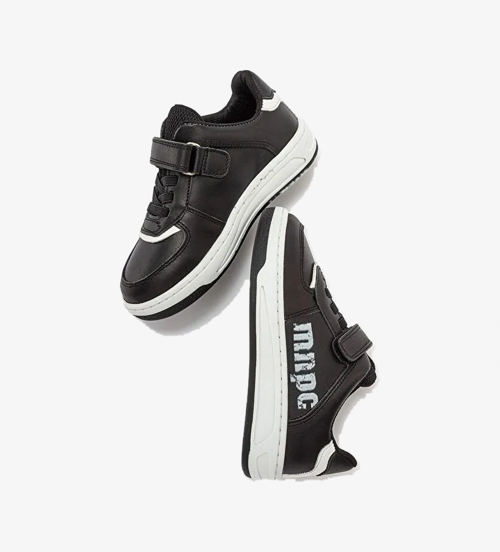 Erkek Çocuk Siyah Hakiki Deri Anatomik Günlük Ayakkabı - Görsel 1