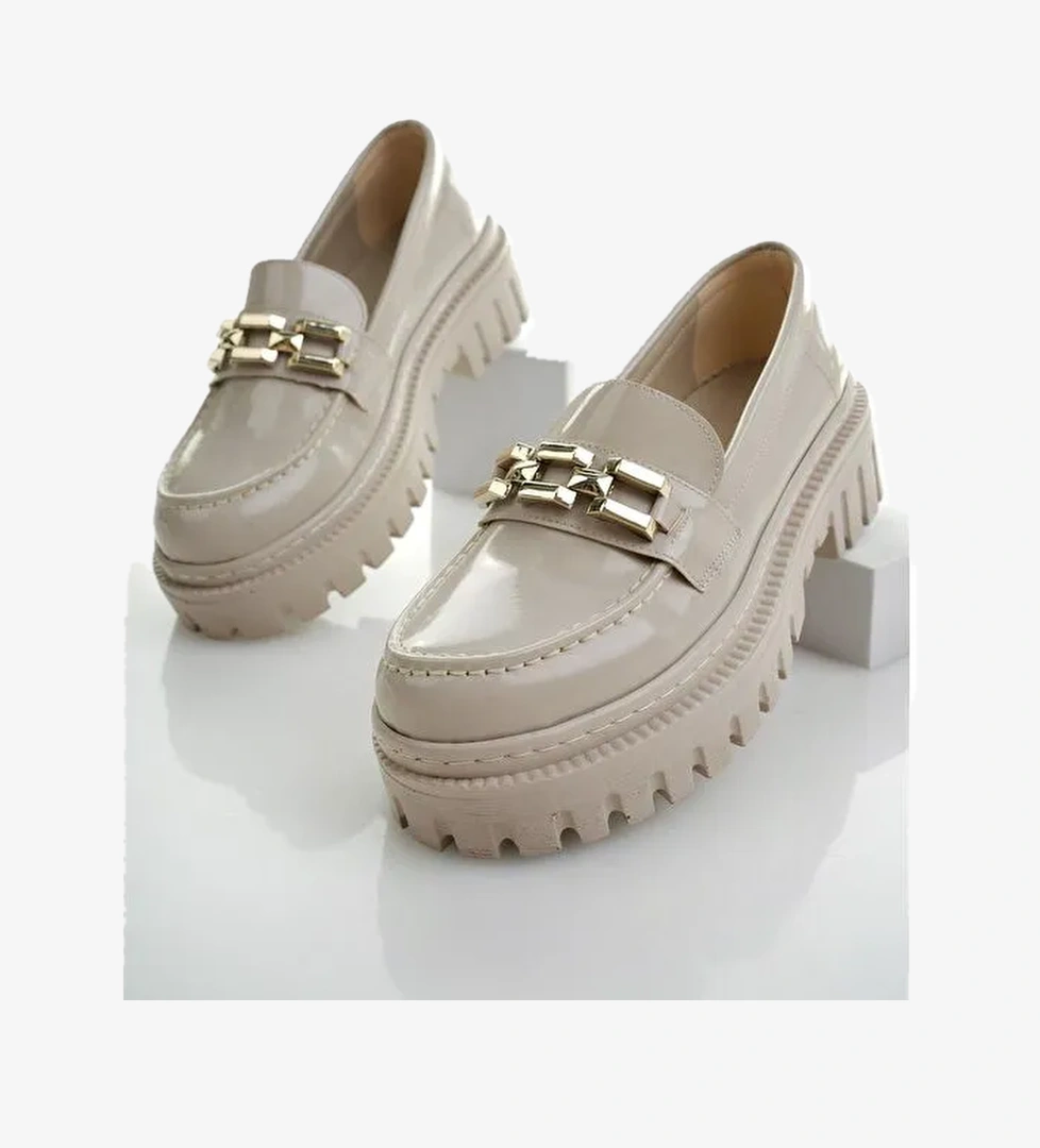 SAMANTHA Kadın Loafer Kalın Taban Tokalı Günlük Casual Makosen Ayakkabı