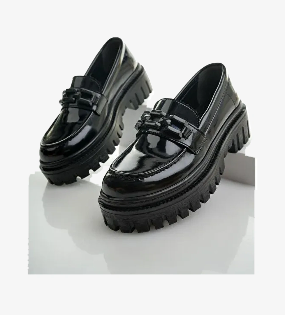 SAMANTHA Kadın Loafer Kalın Taban Tokalı Günlük Casual Makosen Ayakkabı