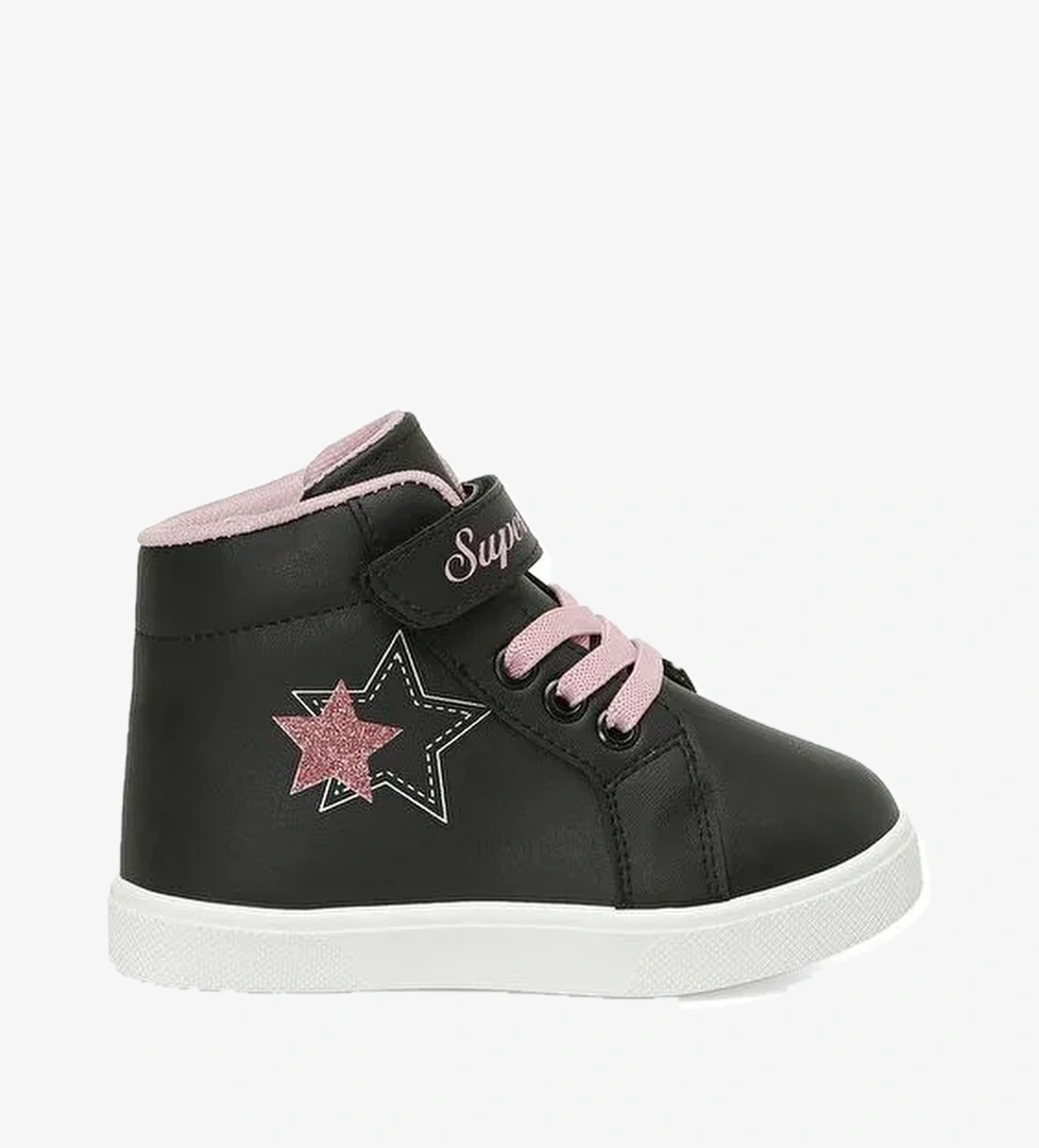 GUMYE.B4PR Siyah Kız Çocuk High Sneaker - Görsel 1