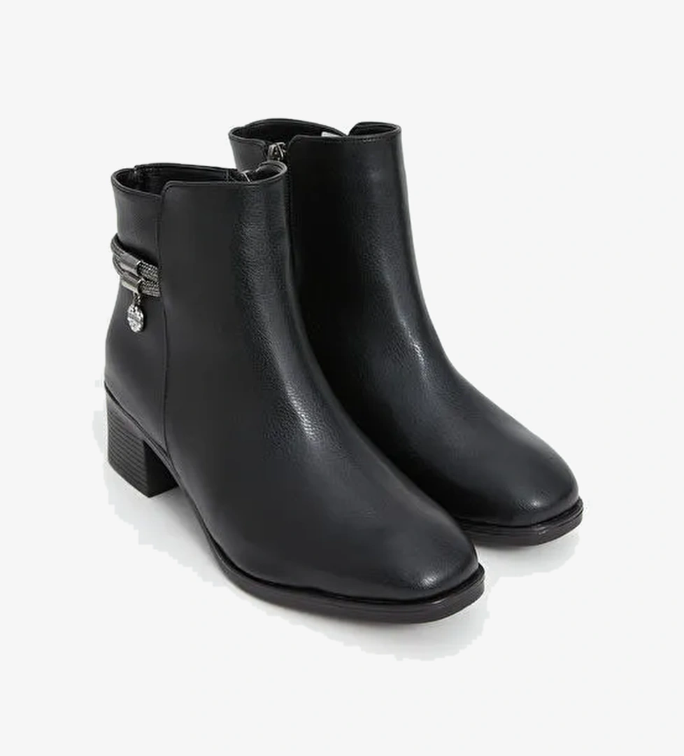 Koor Deri Görünümlü Kadın Topuklu Bot model görseli