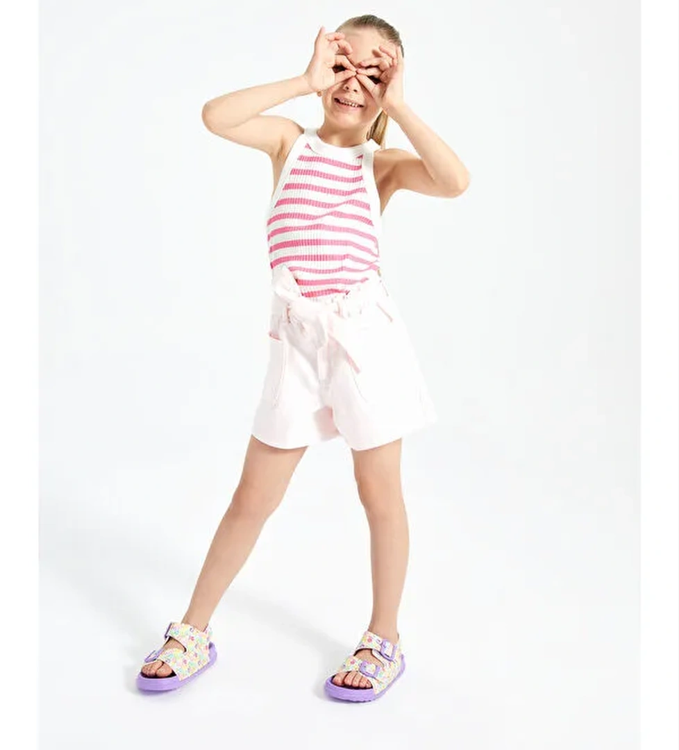 Miyu II Baskılı Kız Çocuk Lila Sandalet - Görsel 1