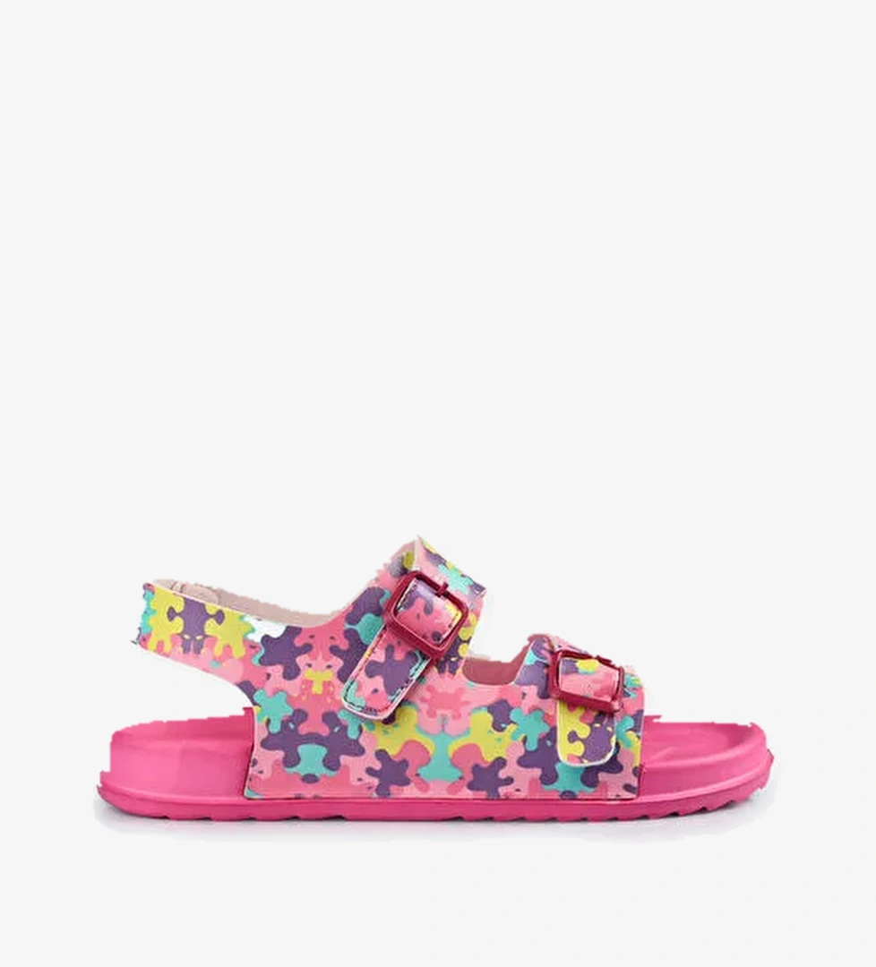 Miyu II Baskılı Kız Çocuk Fuşya Sandalet - Görsel 1