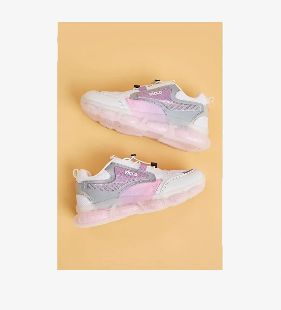 Corn Havalı Taban Kız Çocuk Okul Öncesi Beyaz/Pembe Spor Ayakkabı - Görsel 1