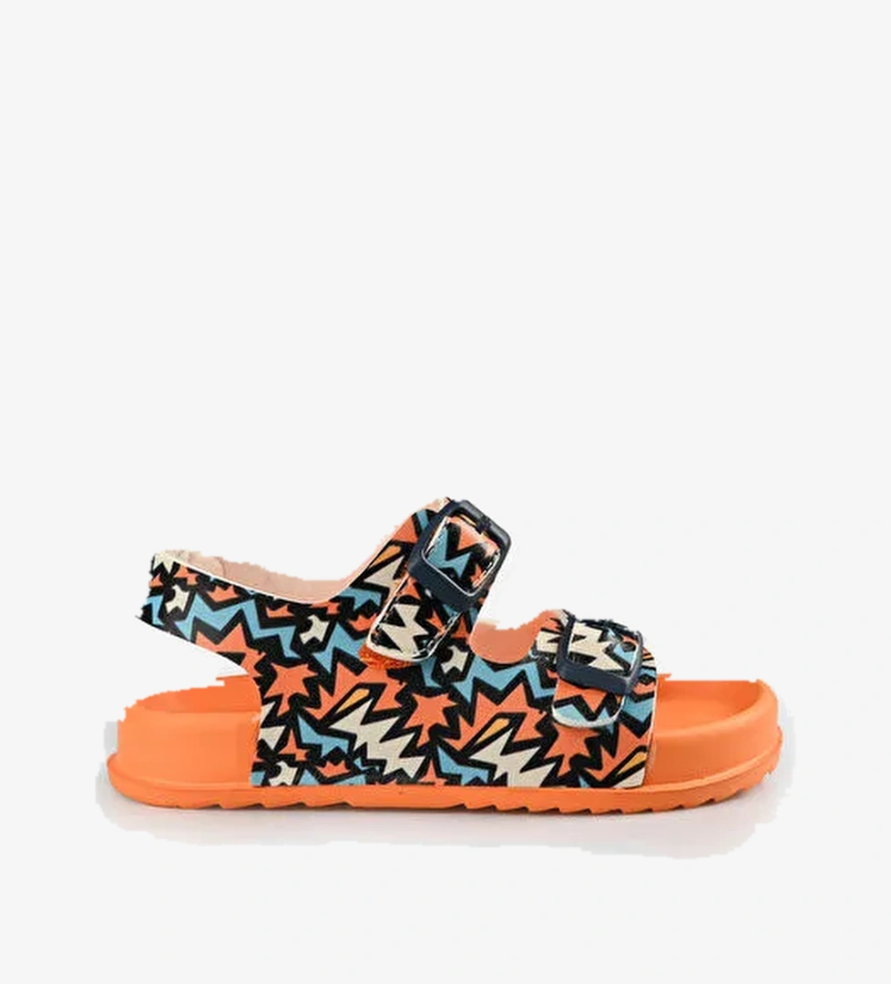 Miyu II Baskılı Unisex Okul Öncesi Orange Sandalet - Görsel 1