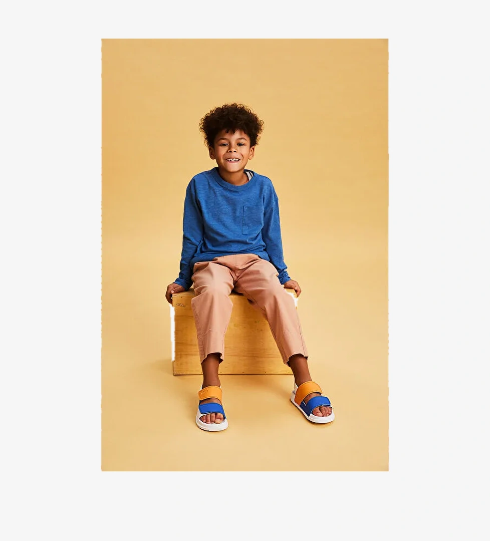 Krixi Hafif Erkek Okul Öncesi Beyaz/Saks Mavi Sandalet - Görsel 1