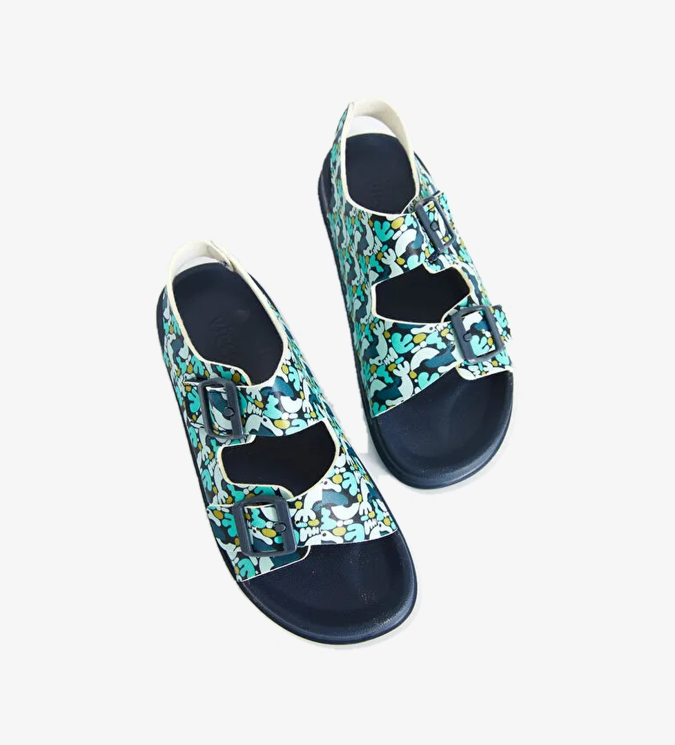 Miyu II Baskılı Erkek Bebek Lacivert Sandalet - Görsel 1