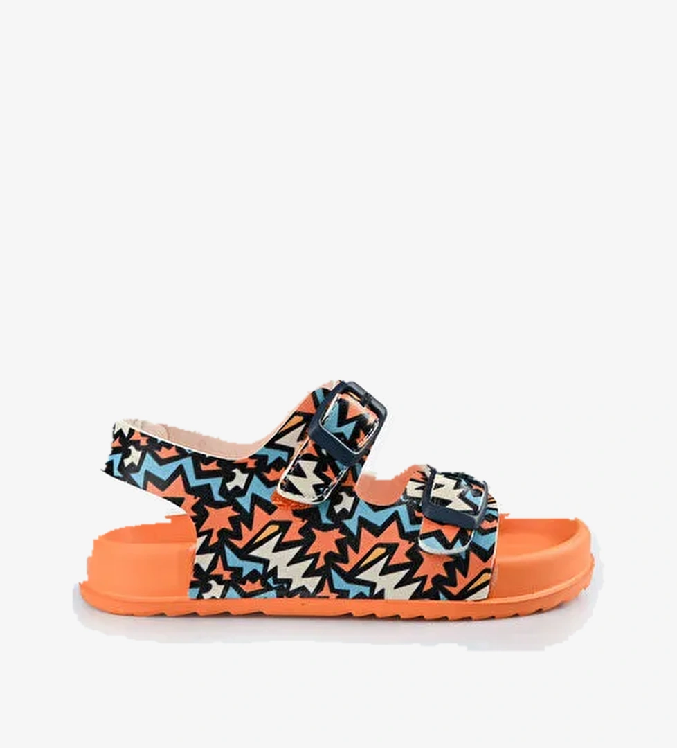 Miyu II Baskılı Erkek Bebek Orange Sandalet - Görsel 1