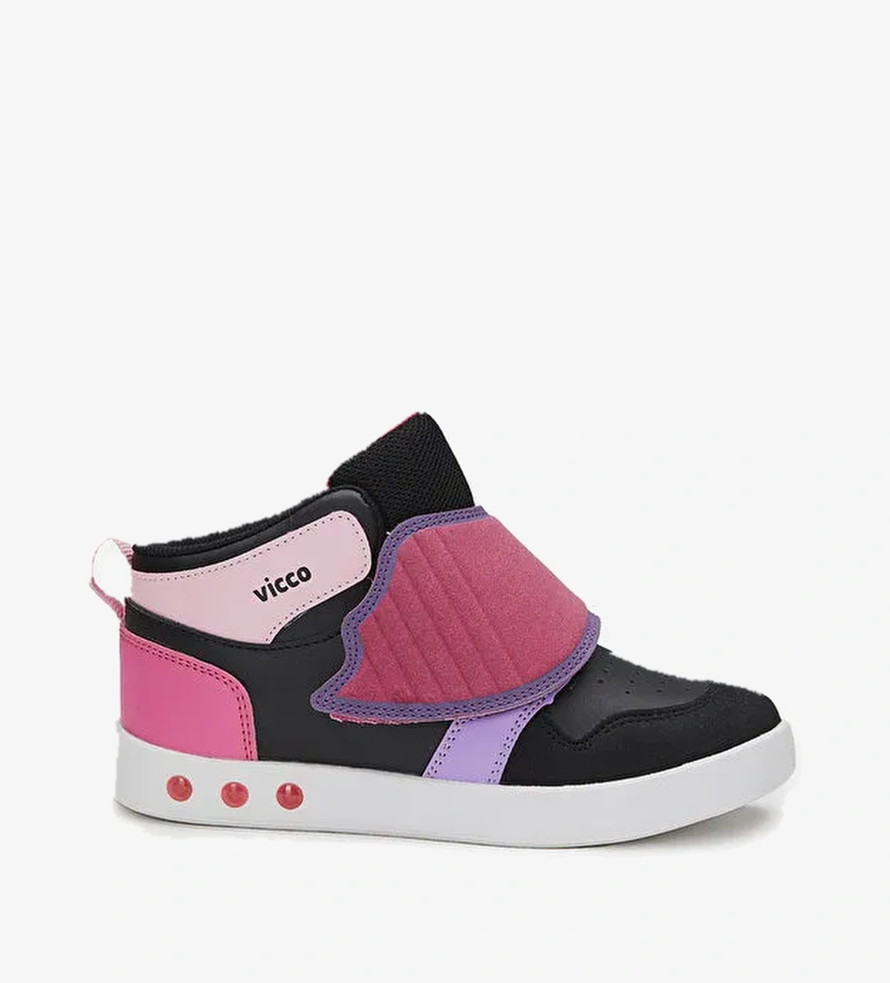 Ufo Işıklı Kız Çocuk Siyah/Fuşya Bot - Görsel 1