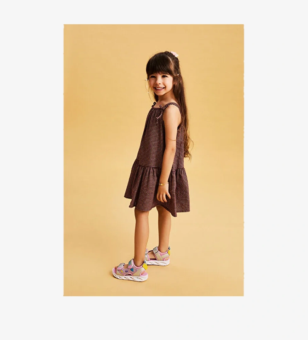 Hilda Işıklı Kız Bebek Pembe Sandalet - Görsel 1