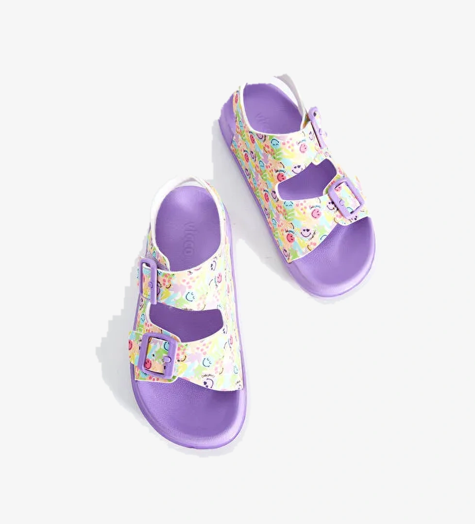 Miyu II Baskılı Kız Bebek Lila Sandalet - Görsel 1