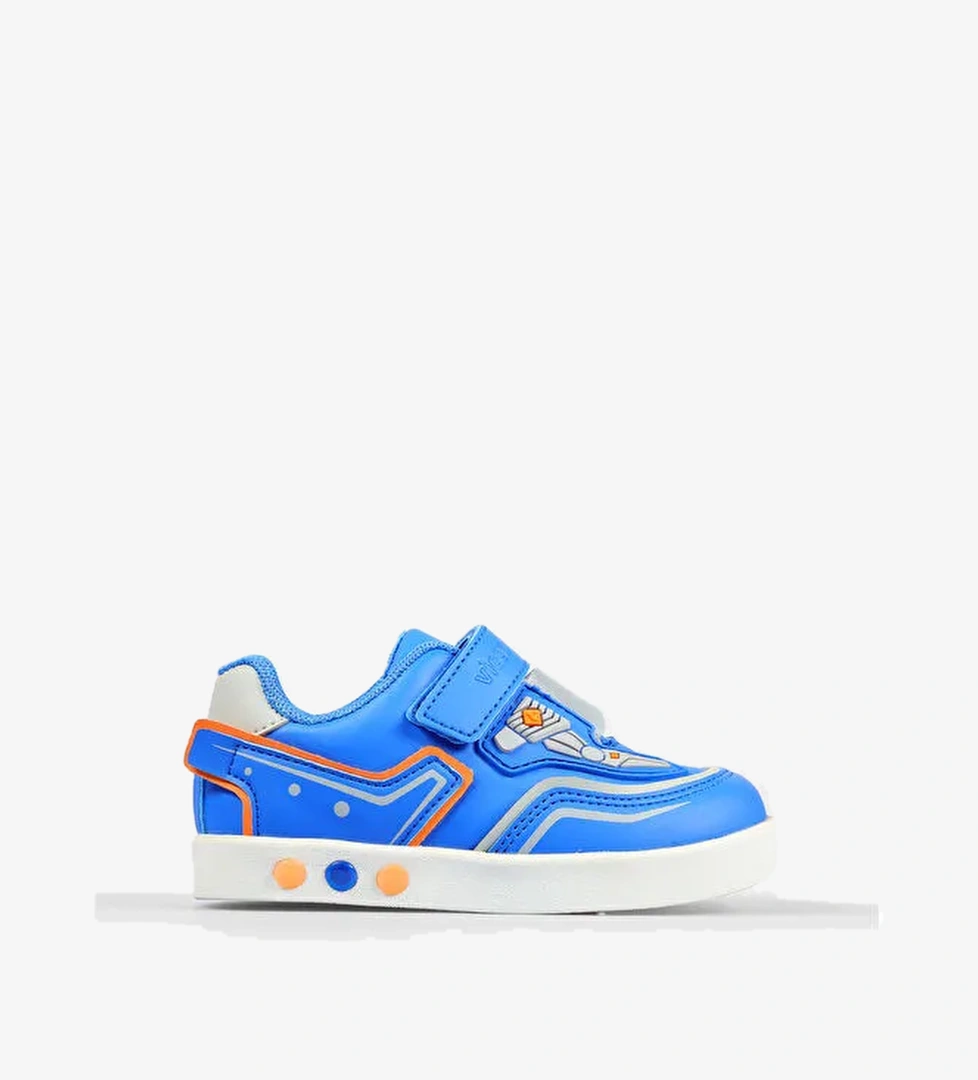 Ester Işıklı Erkek Bebek Saks Mavi Sneaker - Görsel 1