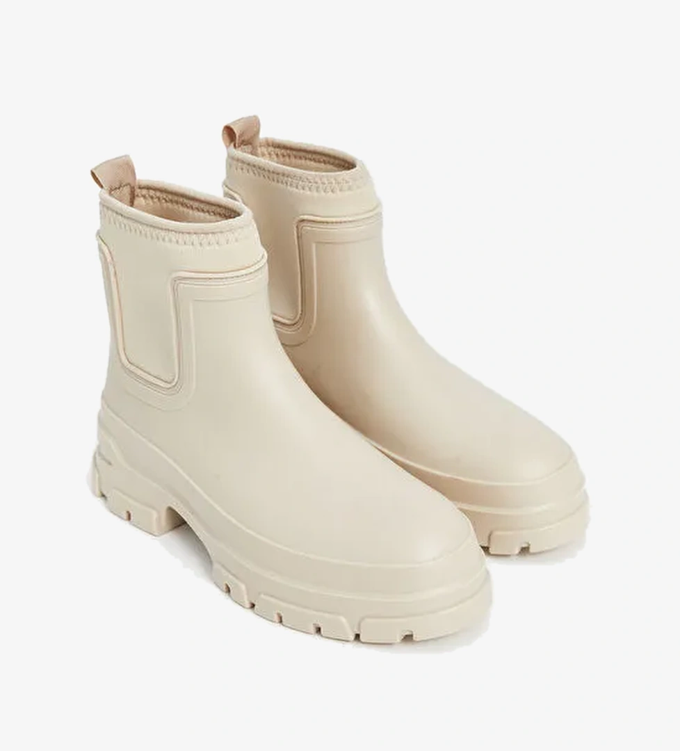 Deri Görünümlü Kadın Yağmur Botu - Görsel 1