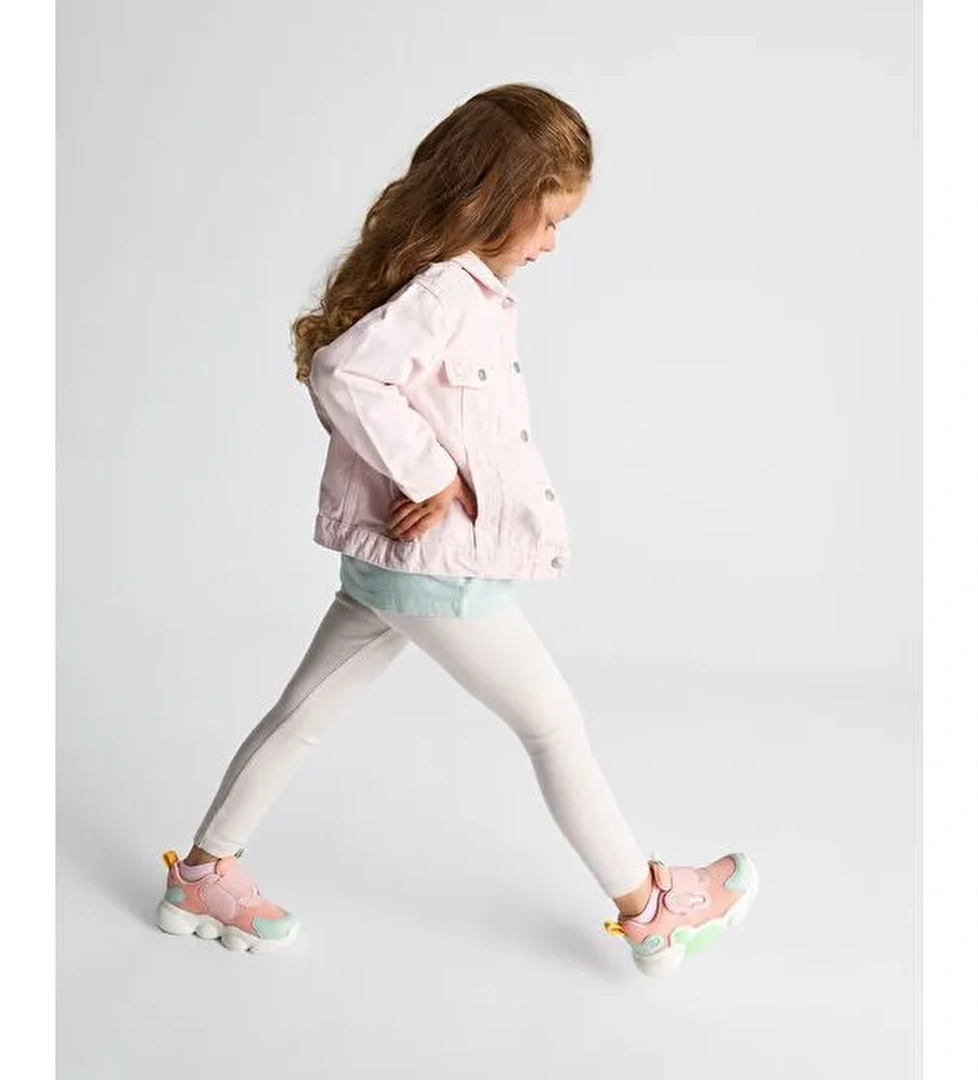 Gum Işıklı Kız Bebek Pudra Spor Ayakkabı - Görsel 1