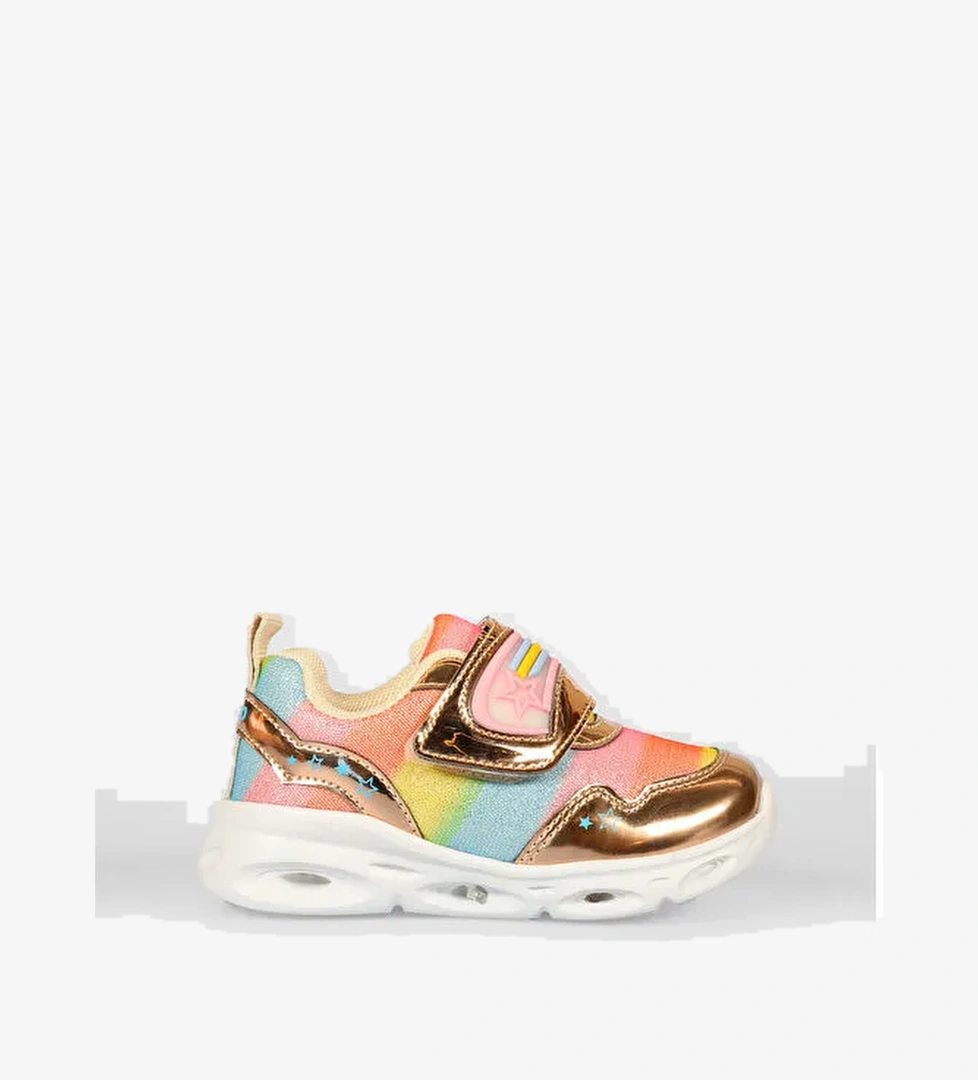 Kita Işıklı Kız Bebek Altın Spor Ayakkabı - Görsel 1