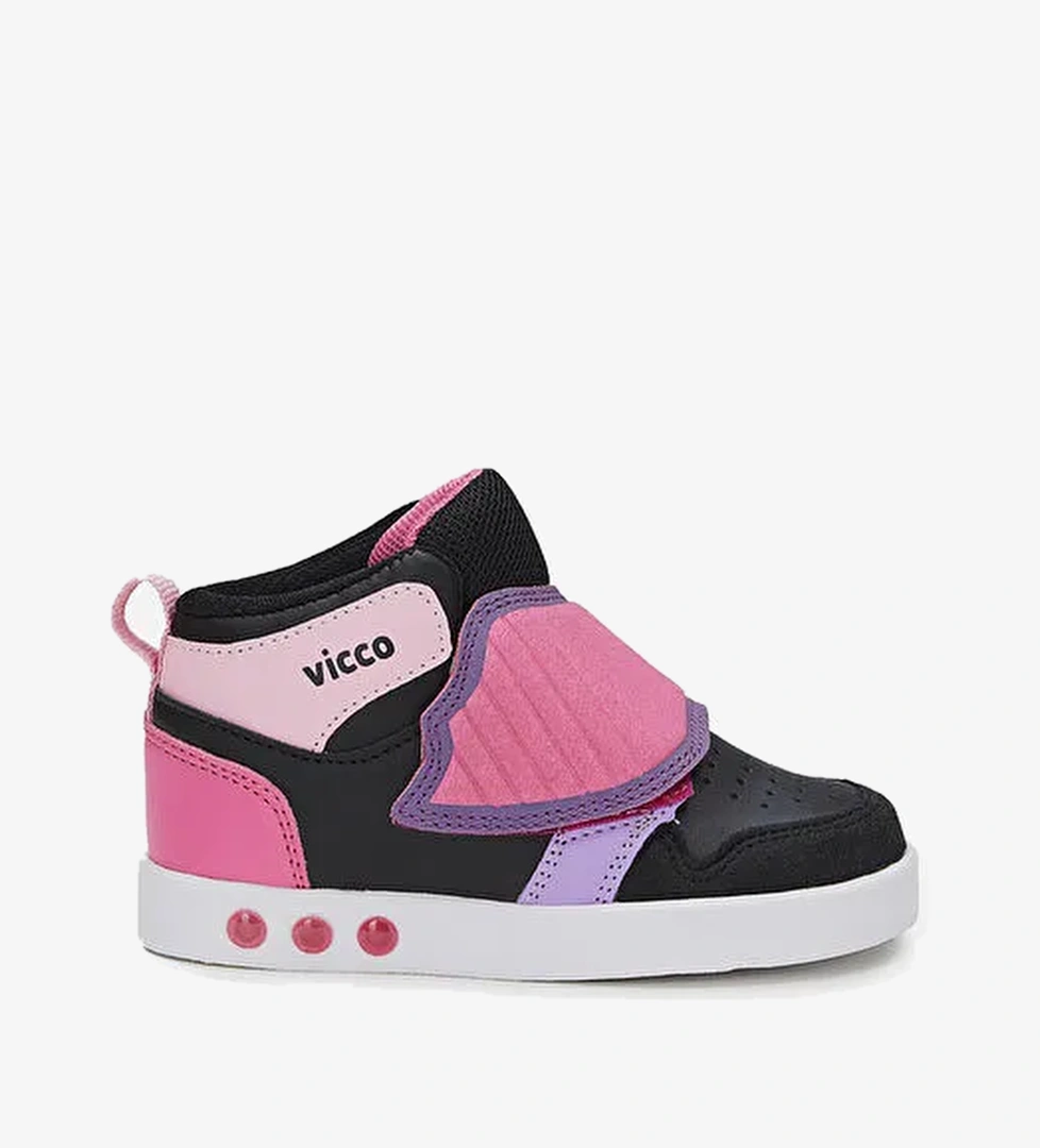 Ufo Işıklı Kız Bebek Siyah/Fuşya Bot - Görsel 1