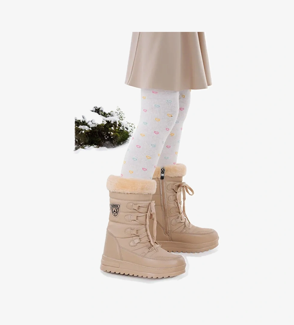 İçi Termal Kürklü Kız Çocuk Kar Botu Ayakkabı Twg 995