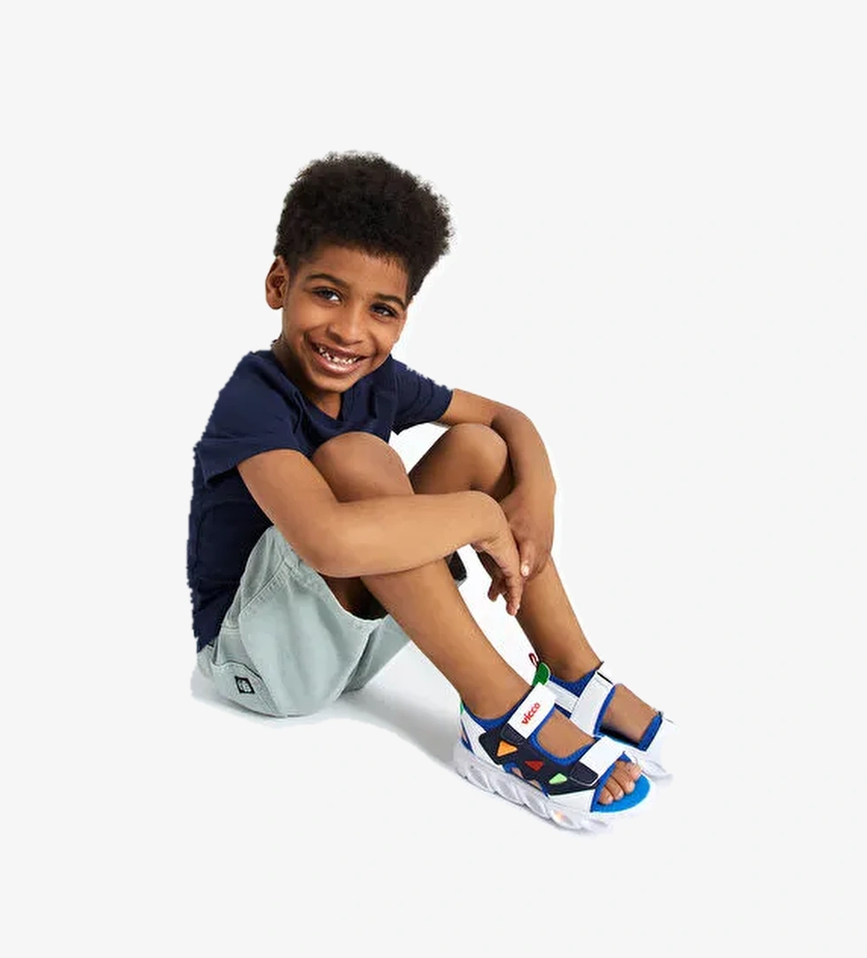 Hilda Işıklı Erkek Çocuk Saks Mavi Sandalet - Görsel 1