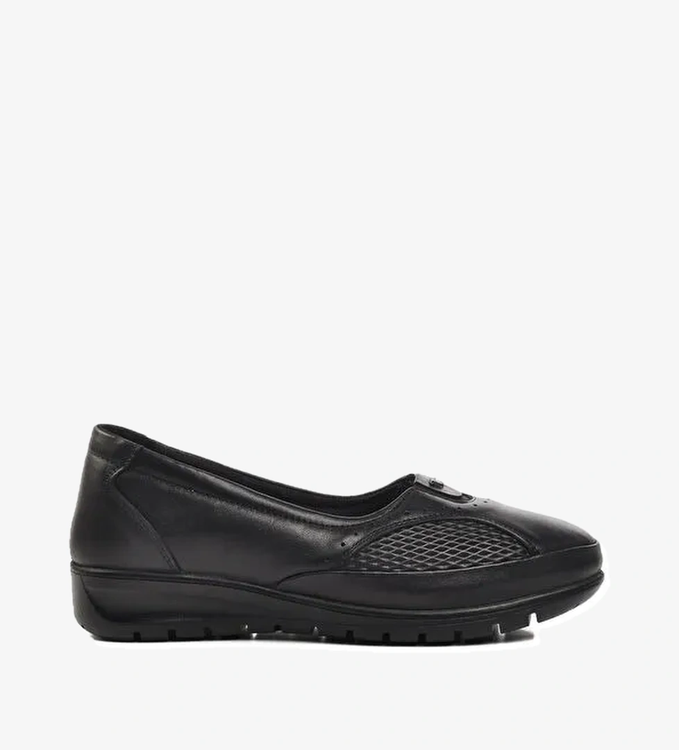 Siyah Hakiki Deri Kadın Loafer Ayakkabı 7474 - Görsel 1