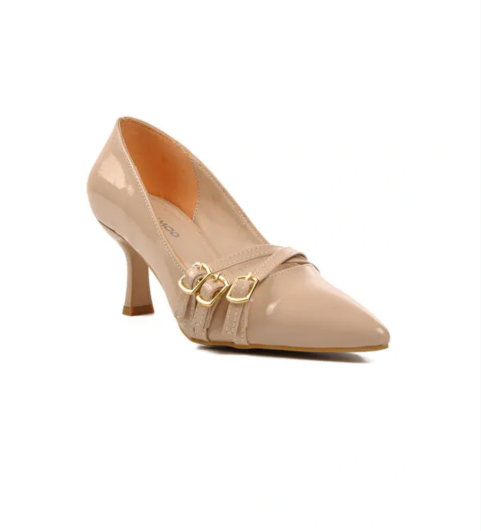 Nude Rugan İnce Topuklu Kadın Abiye Ayakkabı 458296