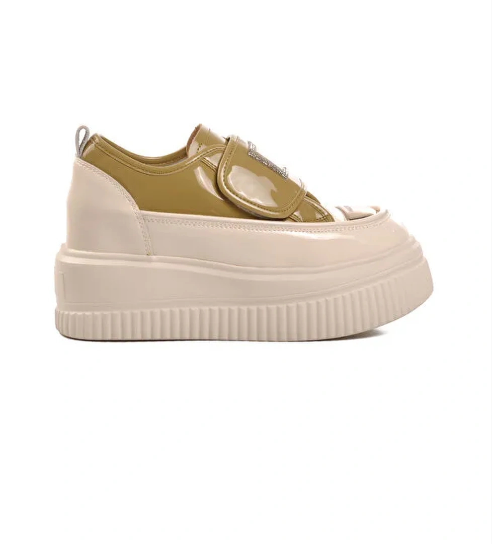 Bej Gizli Topuklu Kadın Sneaker 24K373