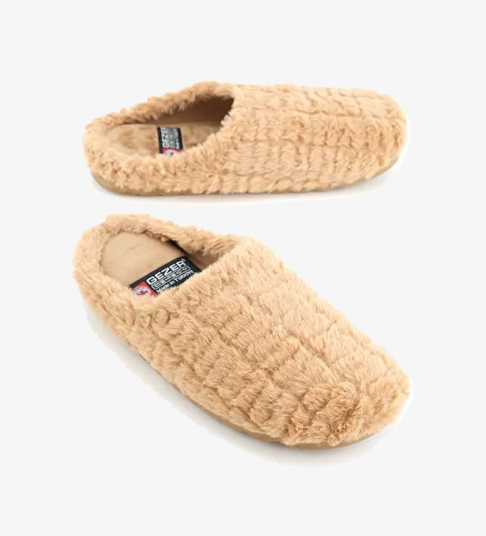 Gezer Gri Gezer Kışlık Ev Kadın Rahat Taban Gondol Terlik