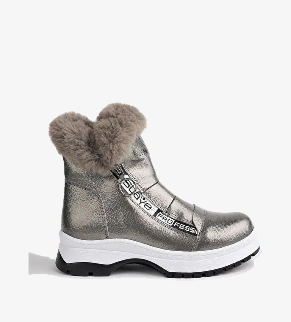 BUBBLE Kaymaz Taban İçi Kürklü Yandan Fermuarlı Çocuk Bot