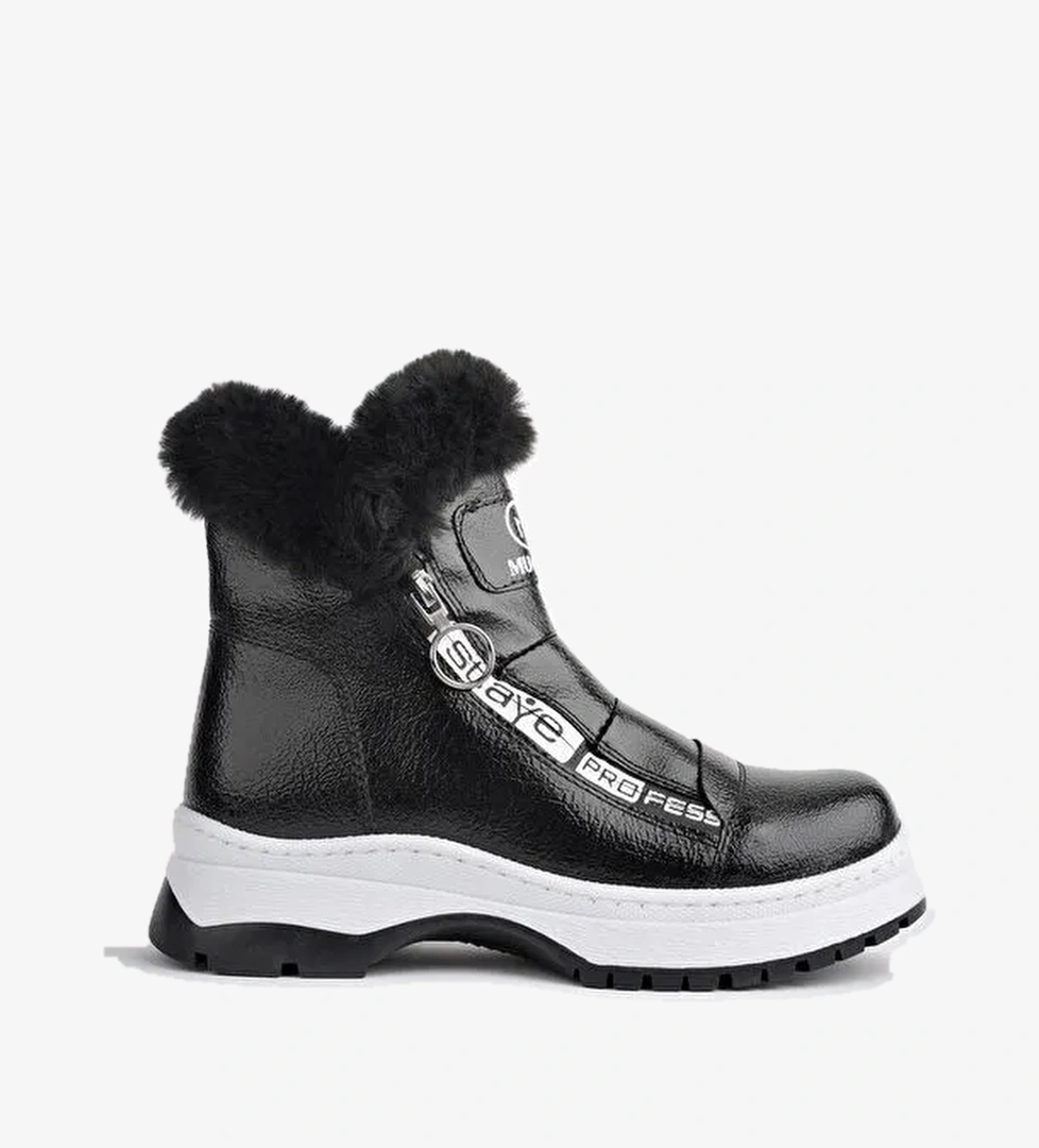 BUBBLE Kaymaz Taban İçi Kürklü Yandan Fermuarlı Çocuk Bot - Görsel 1