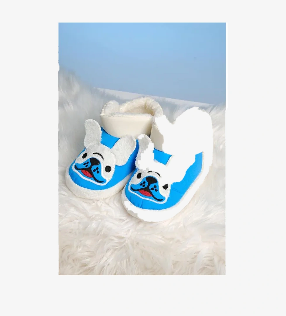 Dogg Desenli Kaydırmaz Taban Termal Isı Kreş Ev Okul Ayakkabısı Bebek Çocuk Panduf Ev Botu - Görsel 1