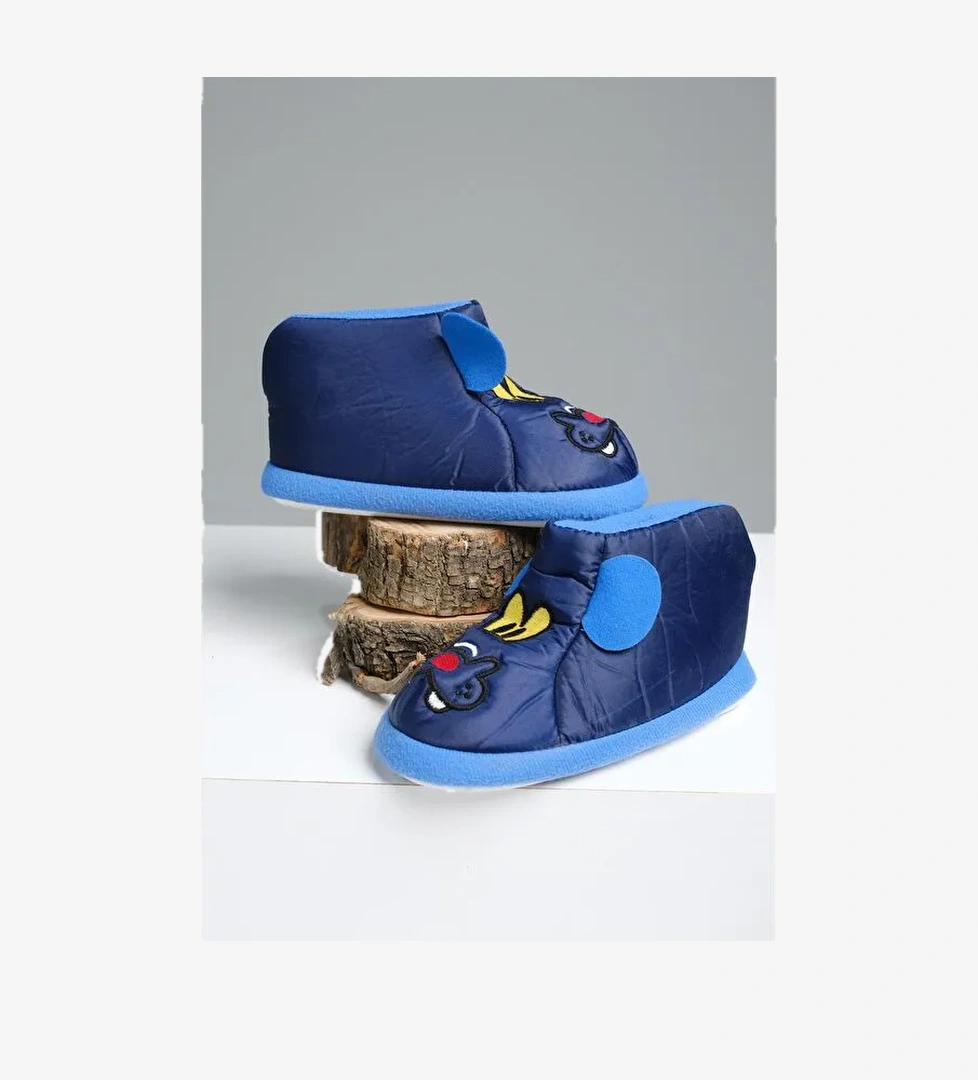 Karakter Nakışlı Kaydırmaz Taban Termal Isı Kreş Ev Okul Ayakkabısı Bebek Çocuk Panduf Ev Botu