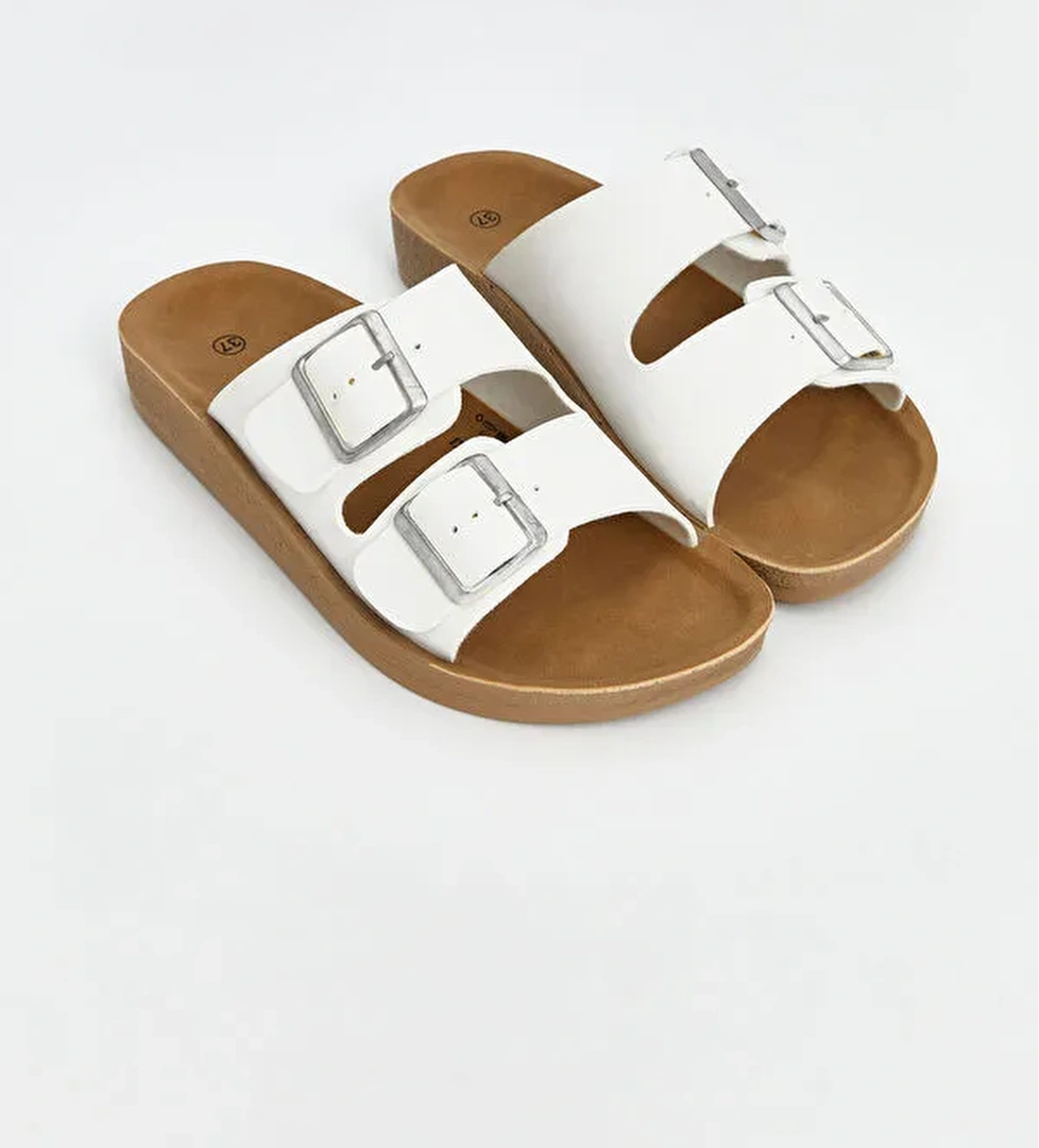 Lcw Steps Sarı Lcw Steps Çift Bantlı Kadın Terlik