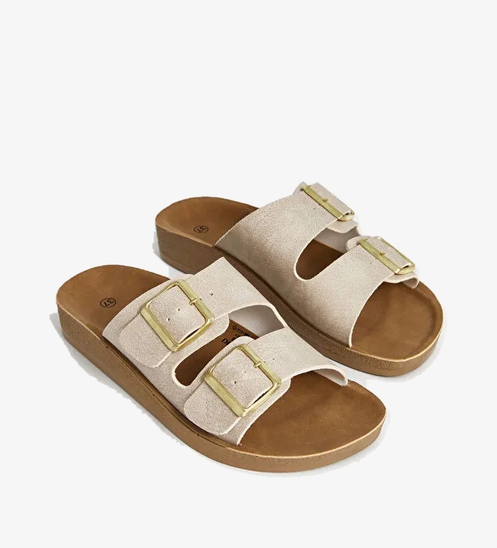 Lcw Steps Sarı Lcw Steps Çift Bantlı Kadın Terlik