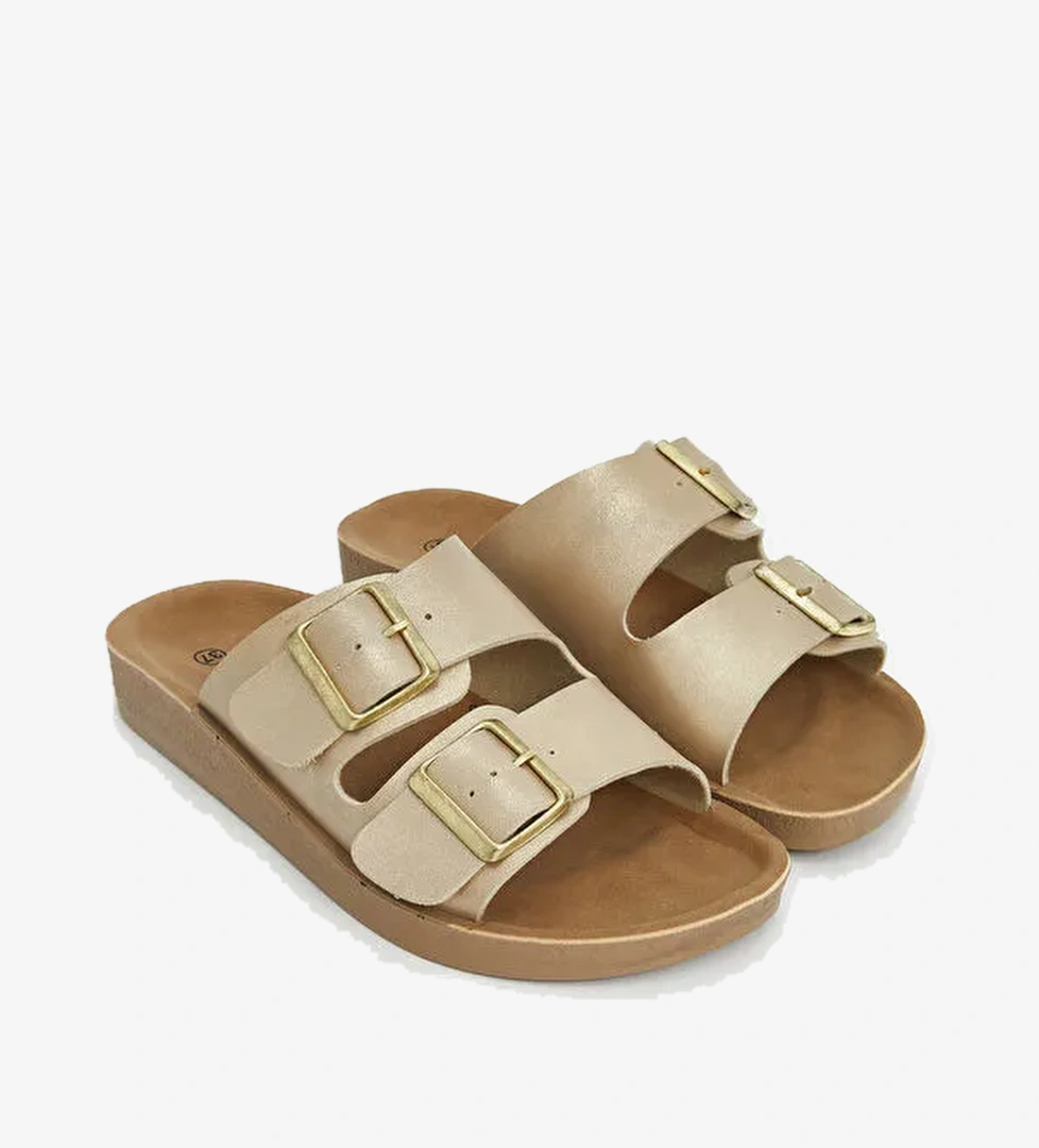 Lcw Steps Sarı Lcw Steps Çift Bantlı Kadın Terlik