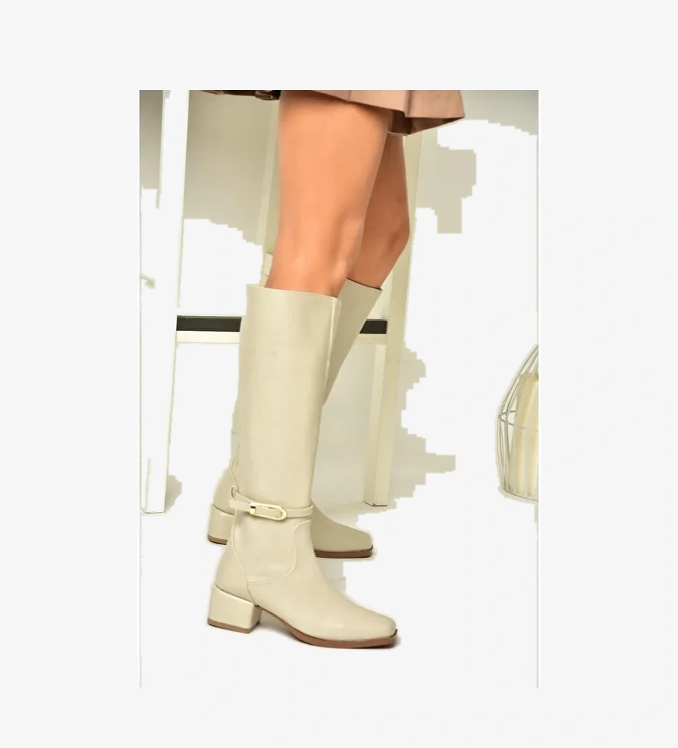 T5901426 Bej Kadın Çizme - Görsel 1