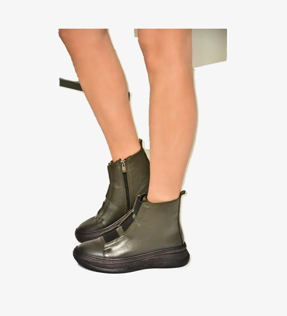 T5551301 Haki Kadın Bot - Görsel 1