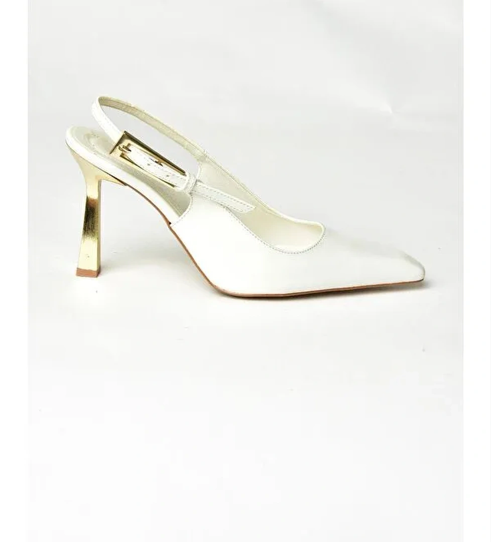 S7520987 Beyaz Kadın Topuklu Ayakkabı