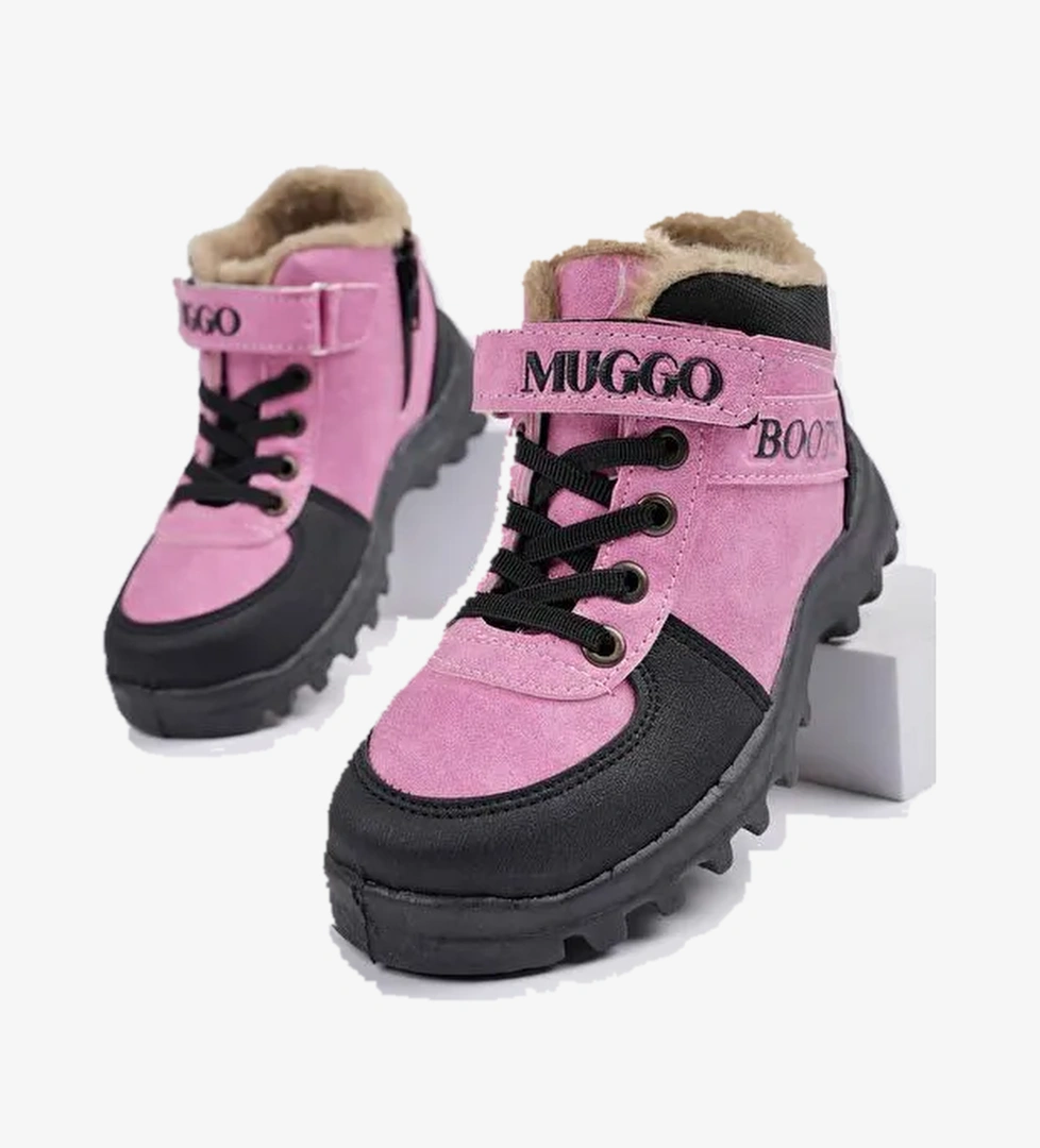 TRUDY Soğuğa Dayanıklı Kürklü Cırtlı ve Bağcıklı Çocuk Bot - Görsel 1