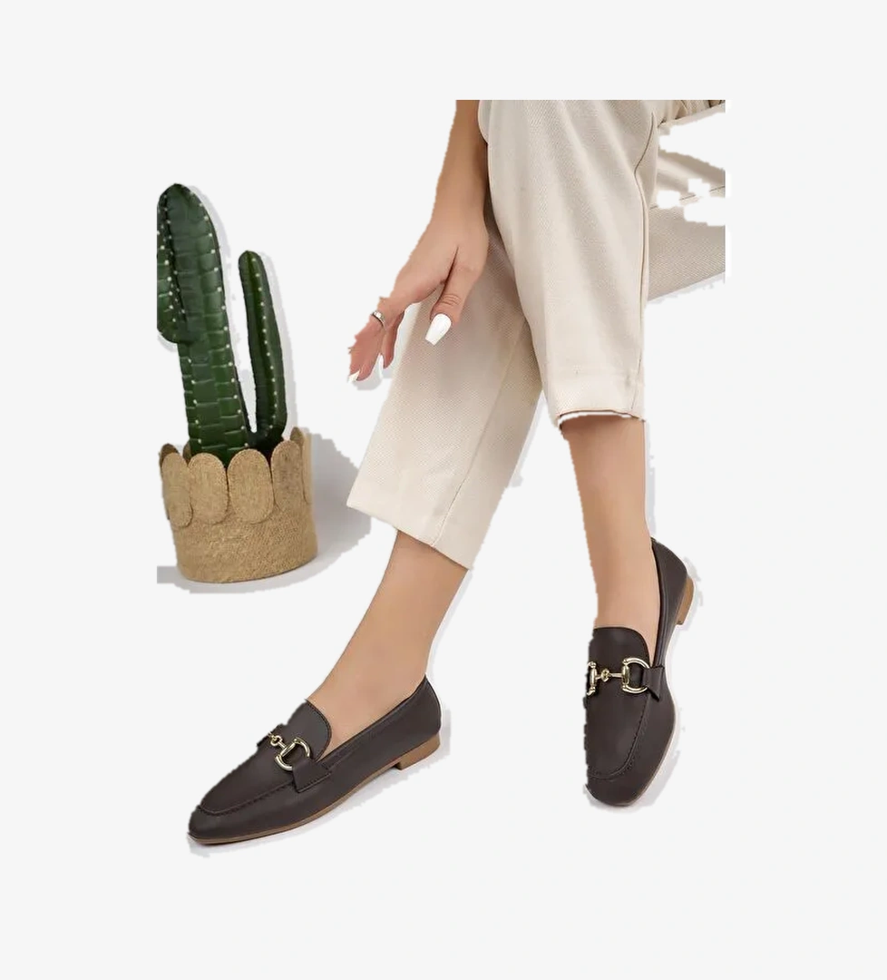 LİZA Metal Tokalı Kadın Loafer Günlük Ayakkabı