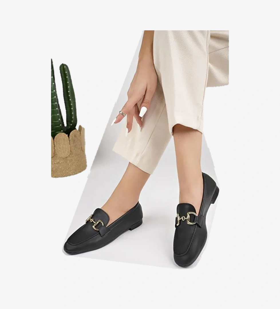 LİZA Metal Tokalı Kadın Loafer Günlük Ayakkabı